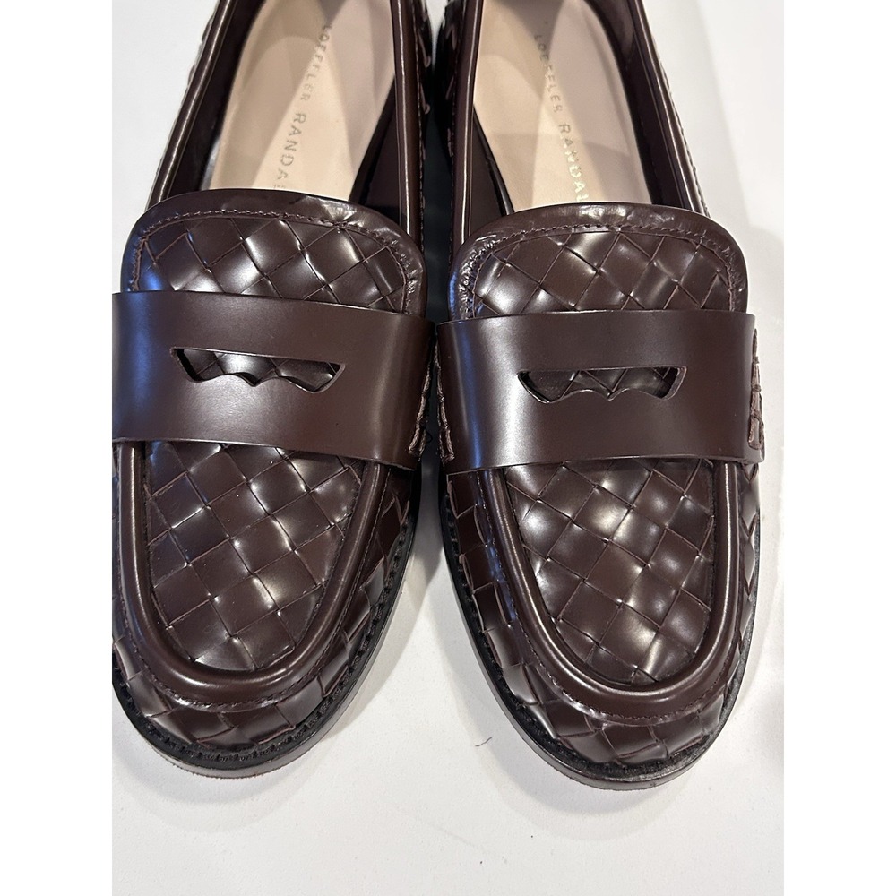 Loeffler Randall Rachel Espresso Brown Woven Leather Loafer Size 7 Heritage - Picture 10 of 14